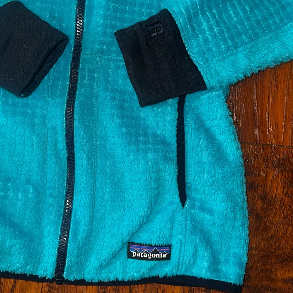 Patagonia Excellent Teal Blue color- block fleece REVERSIBLE full zip jacket - Picture 12 of 17